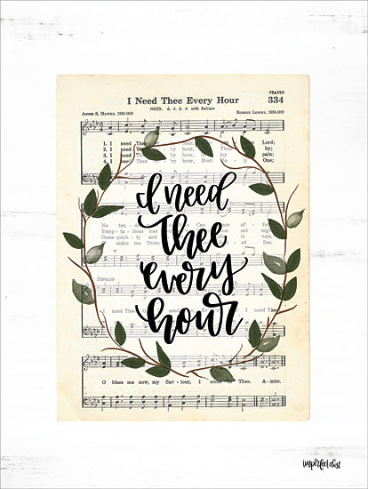 Imperfect Dust DUST441 - DUST441 - I Need Thee Every Hour - 12x16 I Need Thee Every Hour, Sheet Music, Wreath, Song from Penny Lane