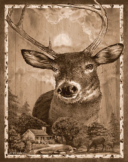Ed Wargo ED364 - Deer - Deer, Sepia, Lodge from Penny Lane Publishing