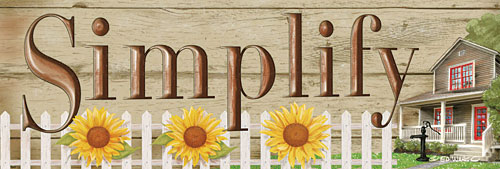 Ed Wargo ED369 - Simplify - Simplify, Sunflowers, Fence, House, Wood Planks from Penny Lane Publishing