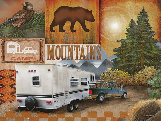 Ed Wargo ED370 - Camping Collage I - Camping, Collage, Camper, Bear, Truck from Penny Lane Publishing