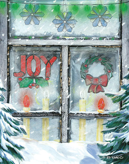 Ed Wargo ED384 - Christmas Joy Holidays, Stain Glass, Ornaments, Vintage, Candles, Window from Penny Lane