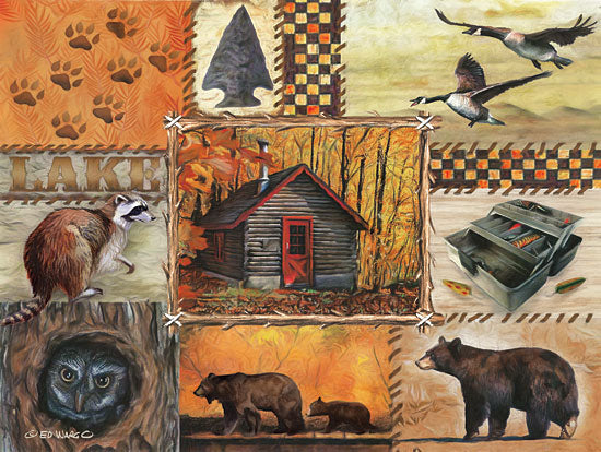 Ed Wargo ED391 - The Great Outdoors II Outdoors, Bears, Owl, Log Cabin, Tacklebox, Geese, Icons from Penny Lane