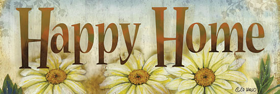 Ed Wargo ED406 - ED406 - Happy Home - 18x6 Happy Home, Daisies, Flowers, Signs from Penny Lane
