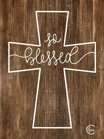 Fearfully Made Creations FMC129 - Blessed Cross - 12x16 Blessed Cross, Religious, Wood Background, Blessed from Penny Lane