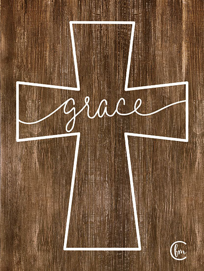 Fearfully Made Creations FMC130 - Grace Cross - 12x16 Grace Cross, Religious, Wood Background, Grace from Penny Lane