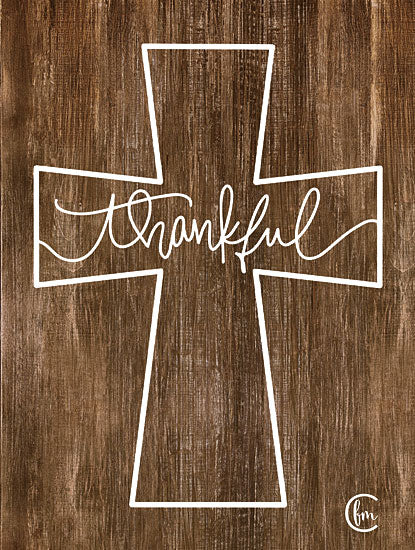 Fearfully Made Creations FMC131 - Thankful Cross - 12x16 Thankful Cross, Religious, Wood Background, Thankful from Penny Lane