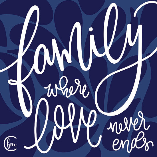 Fearfully Made Creations FMC148 - Love Never Ends - 12x12 Family, Love, Blue and White, Calligraphy, Signs from Penny Lane