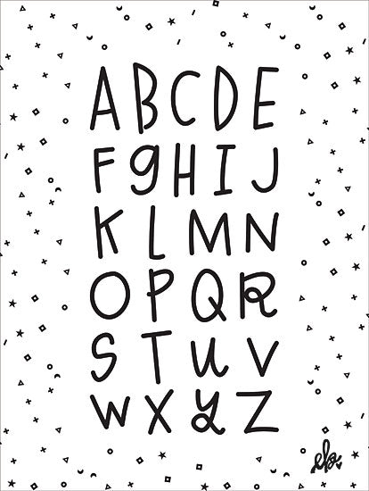 Erin Barrett FTL106 - Alphabet - 12x16 Alphabet, ABC's, Kid's Art, Black & White, Signs from Penny Lane