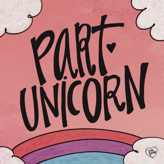 Erin Barrett FTL141 - Part Unicorn - 12x12 Unicorn, Whimsical, Fantasy, Kid's Art, Girls, Triptych from Penny Lane