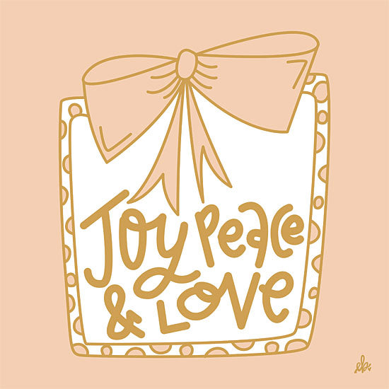 Erin Barrett FTL175 - FTL175 - Joy Peace & Love    - 12x12 Signs, Bow, Present, Typography, Christmas from Penny Lane