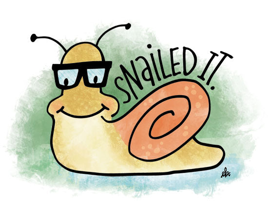Erin Barrett FTL183 - FTL183 - Snailed It    - 16x12 Signs, Typography, Snail, Snailed It, Humor from Penny Lane
