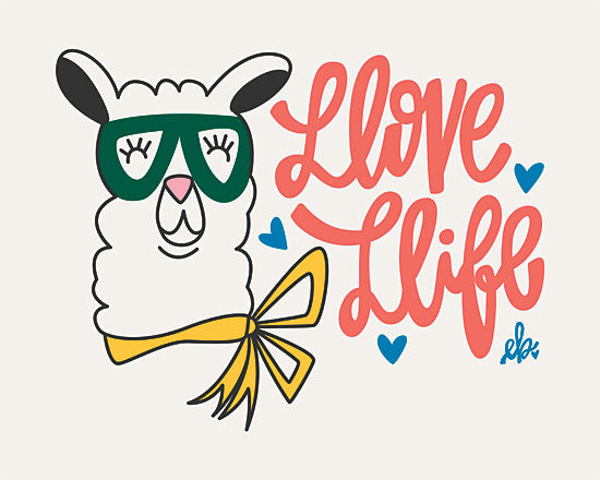 Erin Barrett FTL235 - Llove Llife Llama - 16x12 Love Life, Llama, Glasses, Humorous, Signs, Diptych from Penny Lane