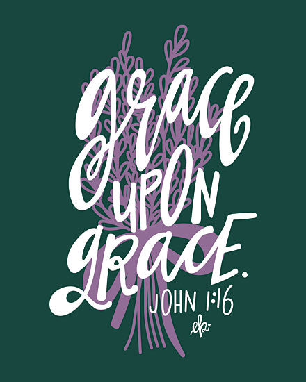 Erin Barrett FTL248 - FTL248 - Grace Upon Grace - 12x18 Grace Upon Grace, Bible Verse, John, Lilacs, Religious from Penny Lane