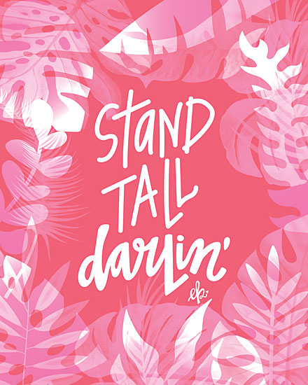 Erin Barrett FTL258 - FTL258 - Stand Tall Darlin' - 12x16 Stand Tall, Pink & White, Palm Leaves, Tropical, Triptych from Penny Lane