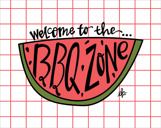 Erin Barrett FTL270 - FTL270 - BBQ Zone - 16x12 BBQ, Watermelon, Grid, Picnic, Leisure from Penny Lane