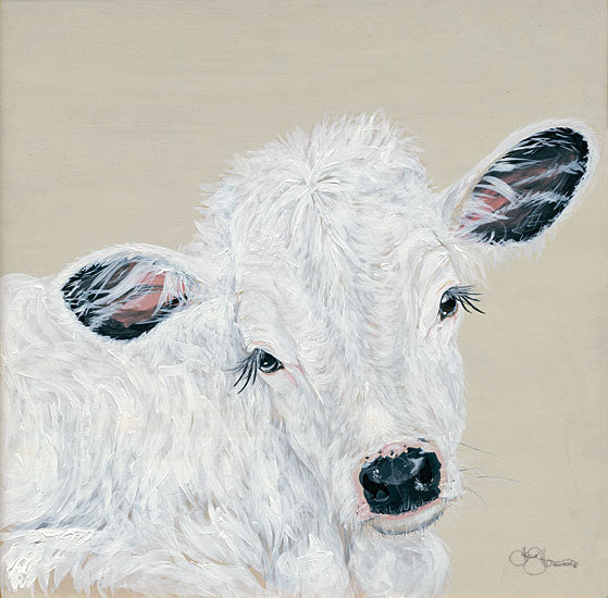 Hollihocks Art HH123 - HH123 - White Calf - 12x12 Calf, Cow, Baby, Farm, Portrait from Penny Lane