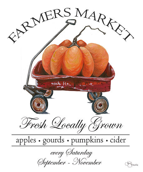 Hollihocks Art HH135 - HH135 - Farmers Market Sign - 12x16 Farmers Market, Wagon, Pumpkins, Harvest, Autumn, Signs, Announcement from Penny Lane