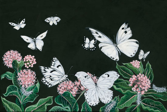 Hollihocks Art HH144 - HH144 - Butterflies - 18x12 Pink Flowers, Flowers, Butterflies, Chalkboard from Penny Lane