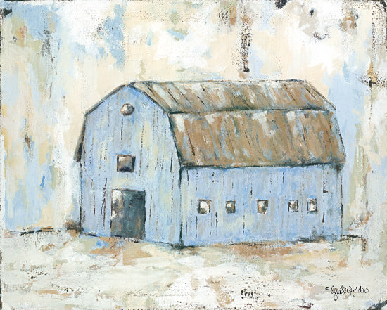 Jennifer Holden HOLD104 - HOLD104 - Blue Barnyard - 16x12 Barn, Farm, Abstract, Blue Barn from Penny Lane