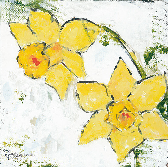 Jennifer Holden HOLD108 - HOLD108 - Spring Has Sprung III - 12x12 Flowers, Yellow, Spring, Abstract, Contemporary, Daffodils from Penny Lane