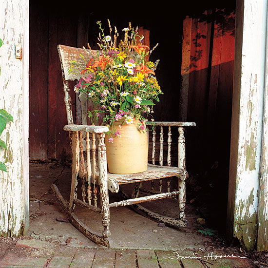 Irvin Hoover HOO104A - HOO104A - Shabby Chic - 24x24 Rocking Chair, Flowers, Crock, Rustic, Vintage from Penny Lane