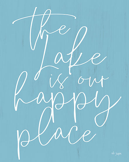 Jaxn Blvd. JAXN192 - JAXN192 - The Lake is Our Happy Place  - 12x18 Calligraphy, Lake, Happy Place, Signs from Penny Lane