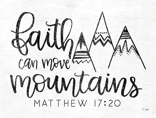 Jaxn Blvd. JAXN362 - Faith Can Move Mountains - 16x12 Faith Can Move Mountains, Religious, Calligraphy, Bible Verse, Matthew 17:20 from Penny Lane