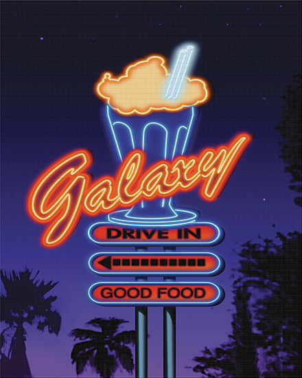 JG Studios JGS137 - JGS137 - Galaxy Diner Sign - 12x16 Photography, Neon, Diner, 1950s, Nostalgia, Advertisement from Penny Lane