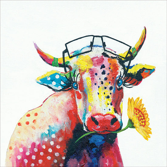 JG Studios JGS140 - JGS140 - Cow - 18x12 Cow, Abstract, Sunglasses, Sunflower, Rainbow Colors, Humorous from Penny Lane