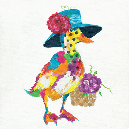 JG Studios JGS142 - JGS142 - Duck - 12x12 Abstract, Duck, Hat, Flowers, Rainbow Colors, Humorous from Penny Lane