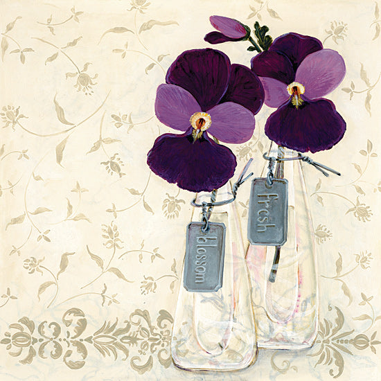 JG Studios JGS147 - JGS147 - Inspired Purple - 12x12 Flowers, Purple Violets, Violets,  Glass Vases, Inspired Words from Penny Lane