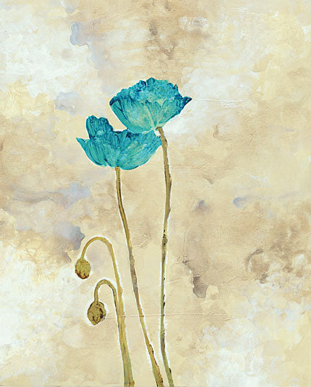 JG Studios JGS230 - JGS230 - Tealqoise Flowers I - 12x16 Abstract, Flowers, Blue Flowers, Botanical from Penny Lane