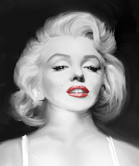 JG Studios JGS260 - JGS260 - Marilyn's Gaze - 12x16 Marilyn Monroe, Iconic, Nostalgia, Pinup Girl, Black & White, Red Lipstick from Penny Lane
