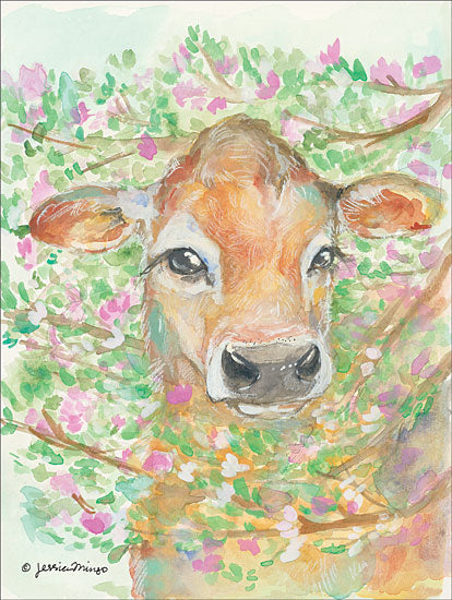 Jessica Mingo JM111 - Baby Blossom Cow, Calf, Flowers, Pink Flowers, Babies from Penny Lane