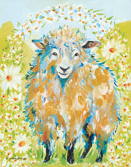 Jessica Mingo JM113 - Daisy Fields Sheep, Flowers, Daisies, Fields, Meadows from Penny Lane