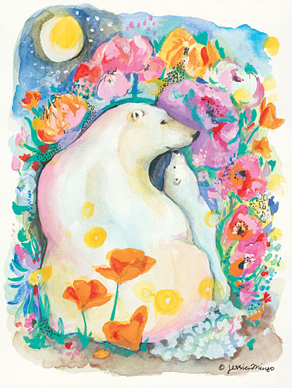 Jessica Mingo JM115 - A Mother's Love Polar Bears, Mother, Baby, Flowers, Love from Penny Lane