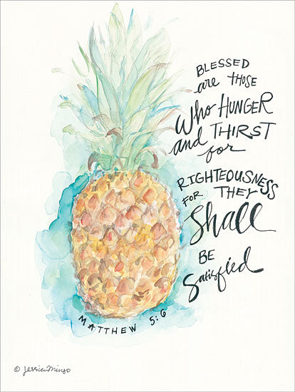 Jessica Mingo JM144 - Blessed Pineapple Pineapple, Bible Verse, Matthew, Blessed, Abstract from Penny Lane