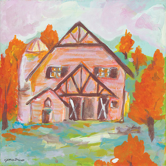 Jessica Mingo JM159 - Pink Cloud Barn - 12x12 Barn, Abstract, Pink, Farm, Rustic, Autumn from Penny Lane