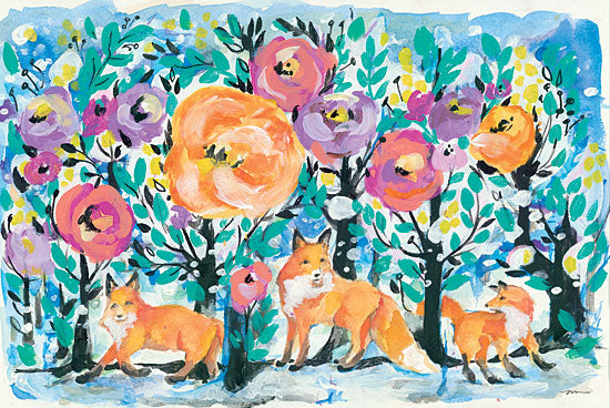 Jessica Mingo JM164 - Foxes and Flowers - 18x12 Foxes, Flowers, Abstract, Trees from Penny Lane
