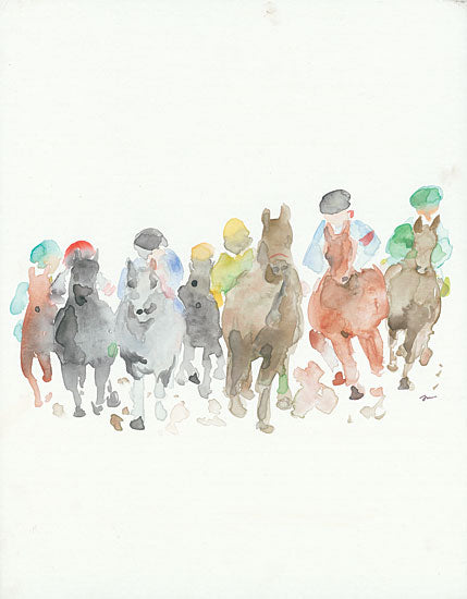Jessica Mingo JM171 - JM171 - The Race - 12x16 Starting Line, Horses, Derby, Horse Race, Horse Racing from Penny Lane