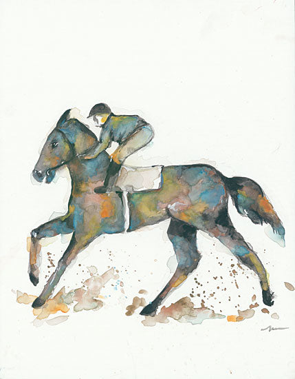 Jessica Mingo JM172 - JM172 - Wind - 12x16 Horse, Jockey, Horseback Riding, Racing from Penny Lane