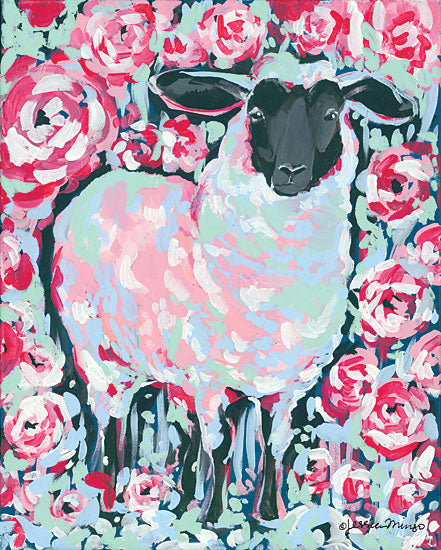 Jessica Mingo JM182 - My Sheep Rose - 12x16 Sheep, Roses, Abstract, Triptych from Penny Lane