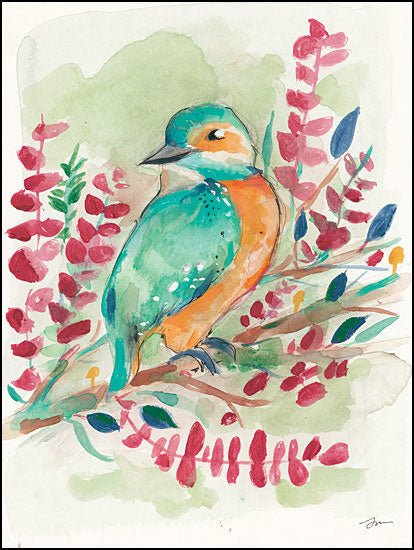 Jessica Mingo JM191 - Warm Sunrise - 12x16 Birds, Flowering Brach, Watercolor from Penny Lane