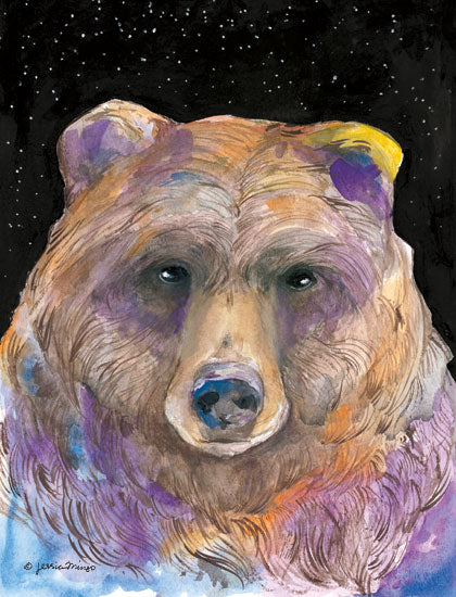 Jessica Mingo JM218 - JM218 - Galaxy Bear - 12x16 Bear, Galaxy, Portrait, Brown Bear, Nighttime from Penny Lane
