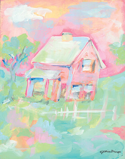Jessica Mingo JM222 - JM222 - Sherbet Cottage - 12x16 Cottage, House, Pastels, Abstract, Homestead from Penny Lane