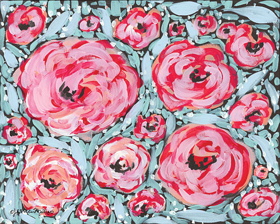 Jessica Mingo JM229 - JM229 - Rose Party - 12x16 Abstract, Roses, Pink and Red Roses, Flowers from Penny Lane
