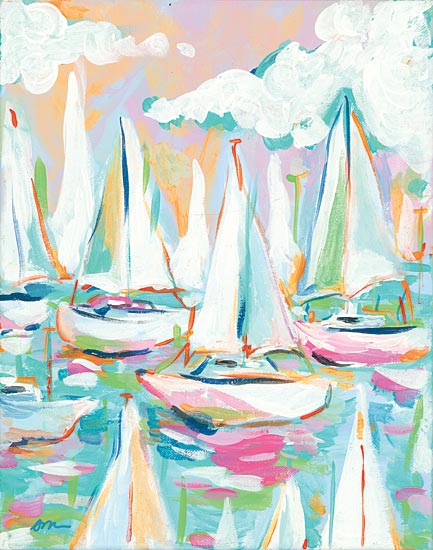 Jessica Mingo JM250 - JM250 - Sailboat Sea - 12x16 Sailboats, Coastal, Abstract, Modern from Penny Lane