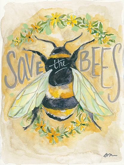 Jessica Mingo JM268 - JM268 - Save the Bees - 12x16 Bees, Save the Bees, Flowers, Sign, Typography from Penny Lane