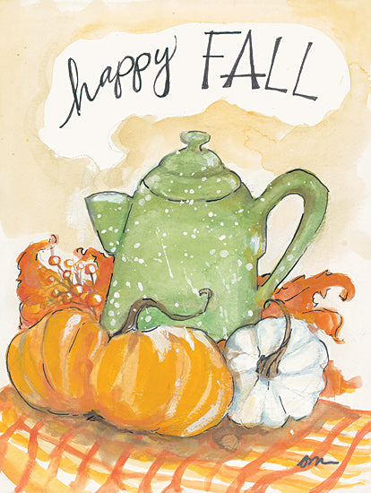 Jessica Mingo JM278 - JM278 - Happy Fall Coffee Pot - 12x16 Fall, Coffee Pot, Pumpkins, Signs, Typography from Penny Lane