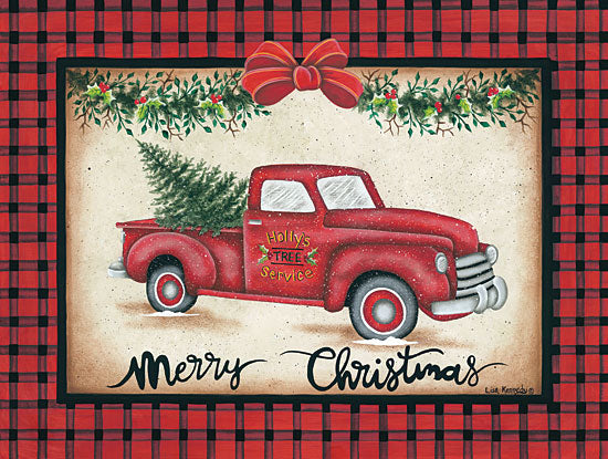 Lisa Kennedy KEN1019 - Merry Christmas Truck Truck, Red Truck, Christmas Trees, Buffalo Plaid, Holidays from Penny Lane